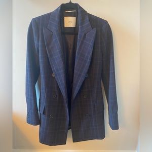 Wilfred Margaux Blazer - Navy Blue Plaid Size 0